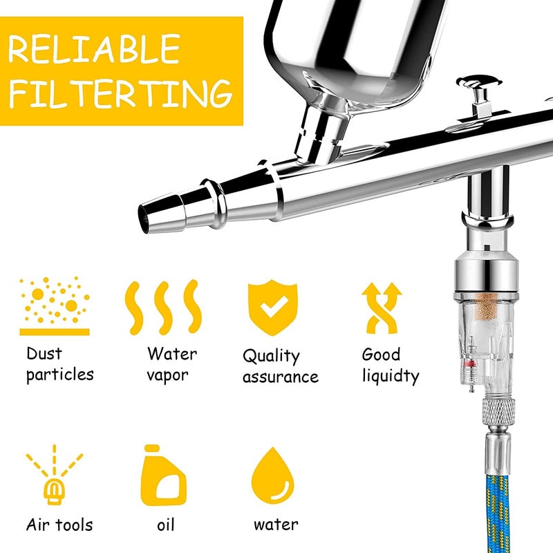 HUBEST 0.2mm/0.3mm/0.5mm Dual Action Airbrush Kit Gravity Airbrush Gun Spray Paint Gun Kit Complete Set Needle Nozzle Nozzlecap Setfor General-Purpose Art-and-Craft Projects Model-Railroad - Image 5